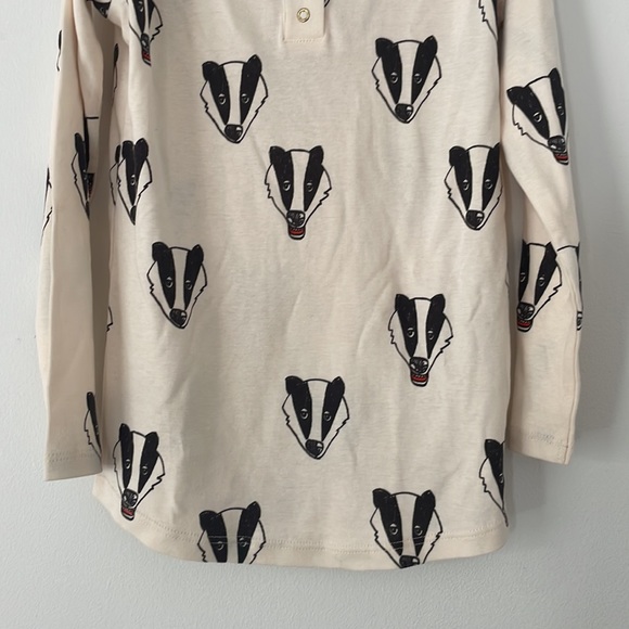 Mini Rodini Designer badger print kids long sleeve button top organic cotton 5-7 - Picture 9 of 12